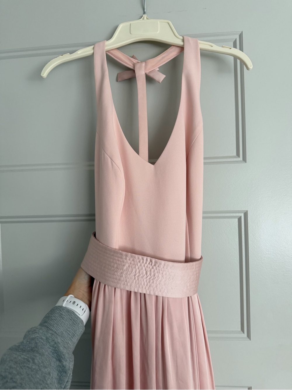 Vera Wang Elegant Pink Halter Maxi Dress
